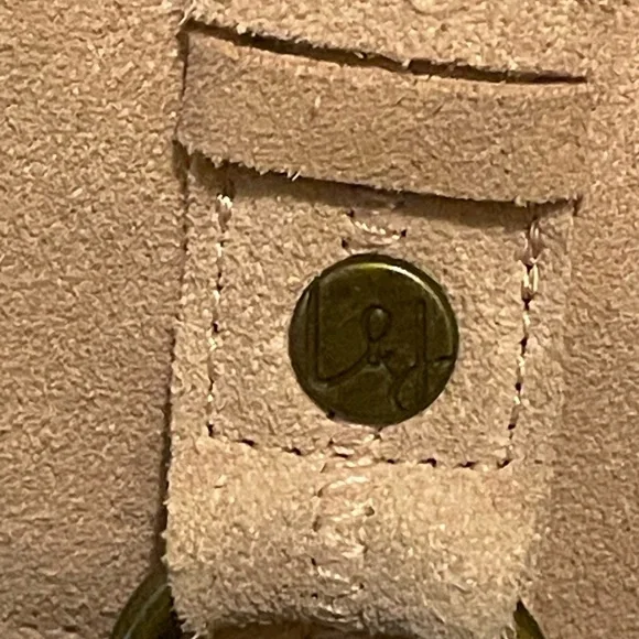 Tan suede Crossbody Bag with Tassel Accent - Picture 6 of 16